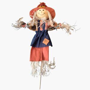 Celebrate Harvest Scarecrow Floral Pick Straw Sunflower Print Autumn Fall